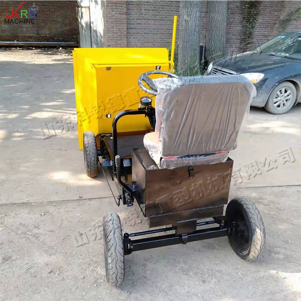 工地用电动灰斗车 小型工地砂浆运输设备 四轮座驾式电动自卸车