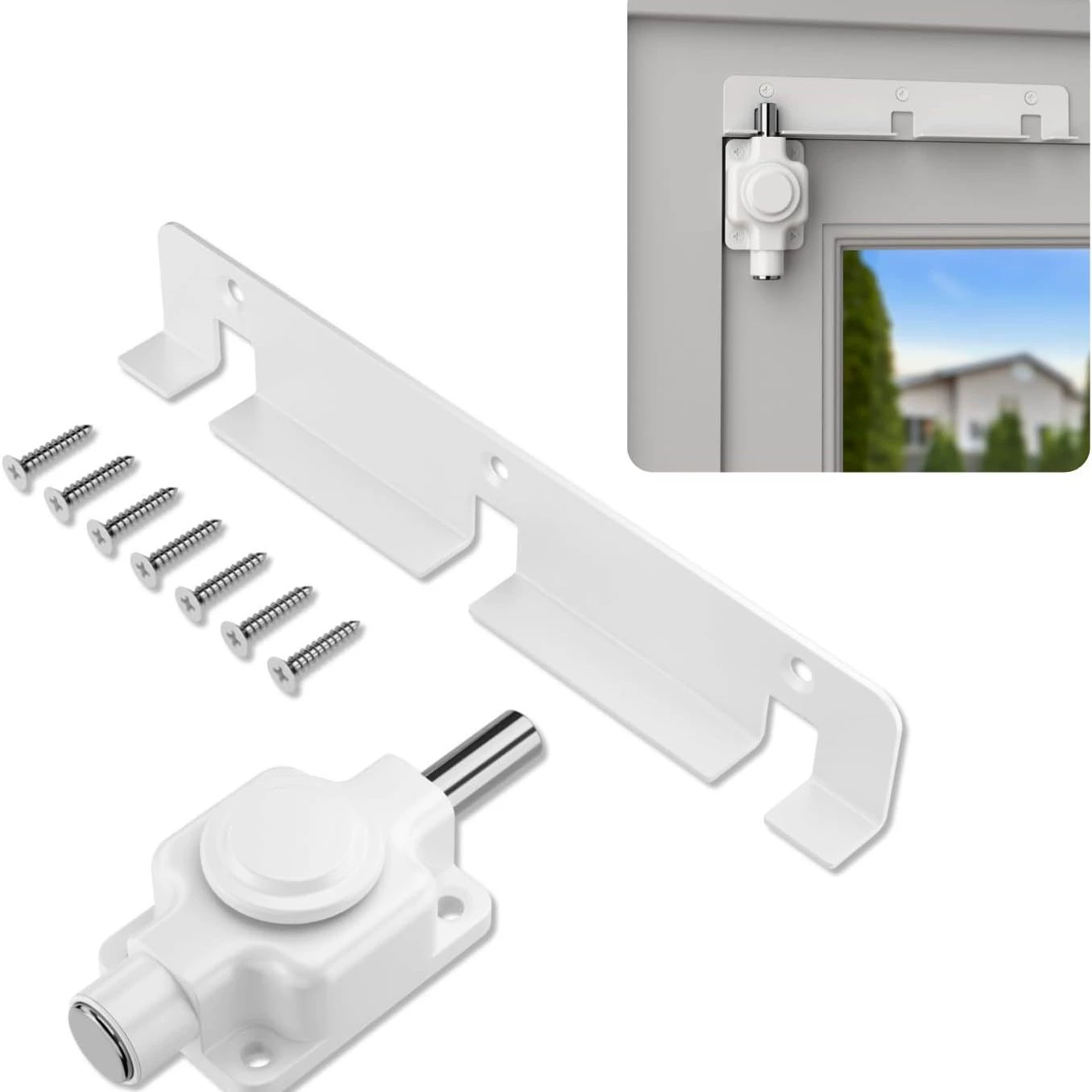 Замки для патио для раздвижных стеклянных дверей и окон - регулируемая вентиляция, замки для защиты детей и домашних животных