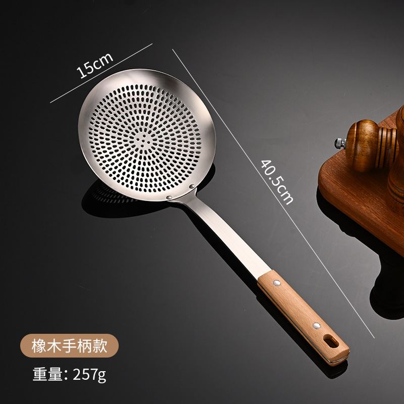 ステンレス鋼大型ラウンドザルホームホテル餃子麺フィルタースプーンキッチン釣りスプーン拡張ハンドルザル|undefined