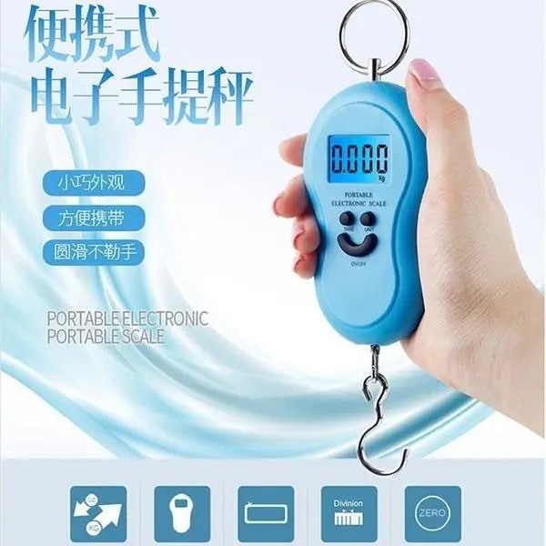 Portable electronic scale, luggage scale, portable electronic scale, express scale, fishing scale, battery, luminous digital display, catty hoist