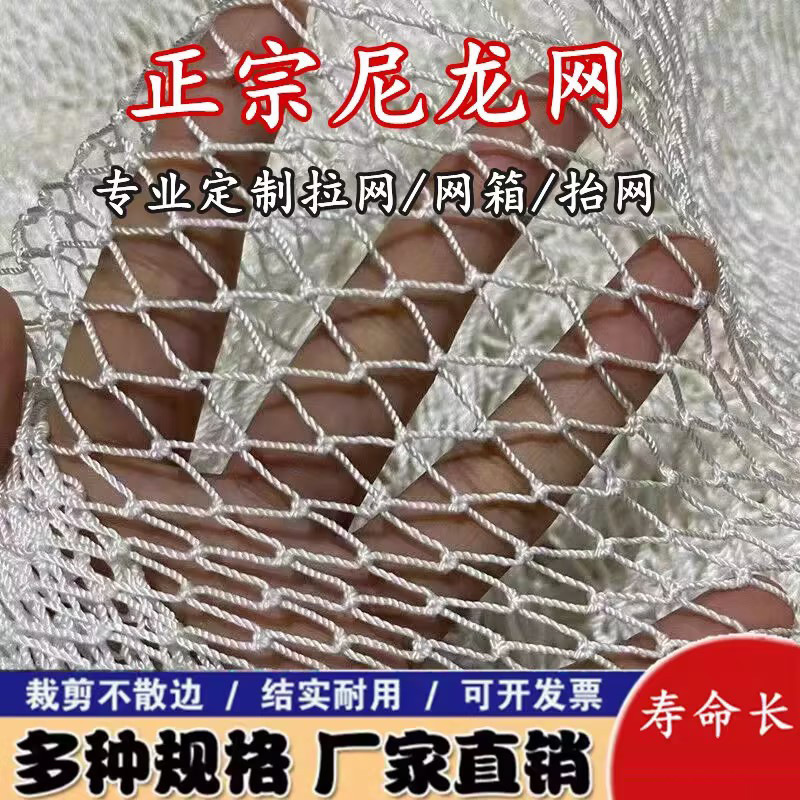 白色尼龙渔网拉网养殖渔网隔离拖网抬网网箱搬网渔网捕鱼网片批发