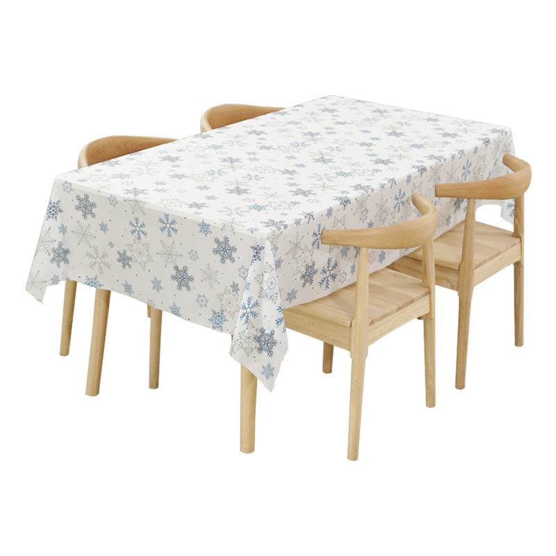 Amazon desechable vacaciones copo de nieve mantel transfronterizo impermeable de dibujos animados FIESTA DE Navidad embalaje independiente copo de nieve mantel