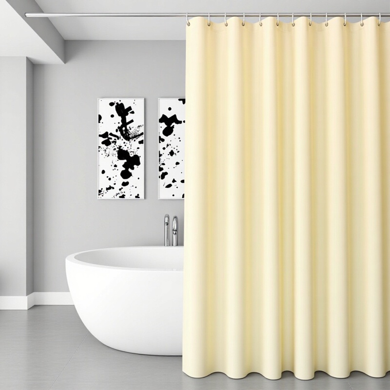 Cross-Border Multi-Color Options Modern Minimalist Solid Color Waterproof and Mildew-Proof Peva Shower Curtain Simple Style Bathroom Hanging Curtain