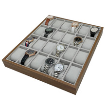 现货胡桃木纹24位手表销售展示盘24只装手表展示看货托盘子批发