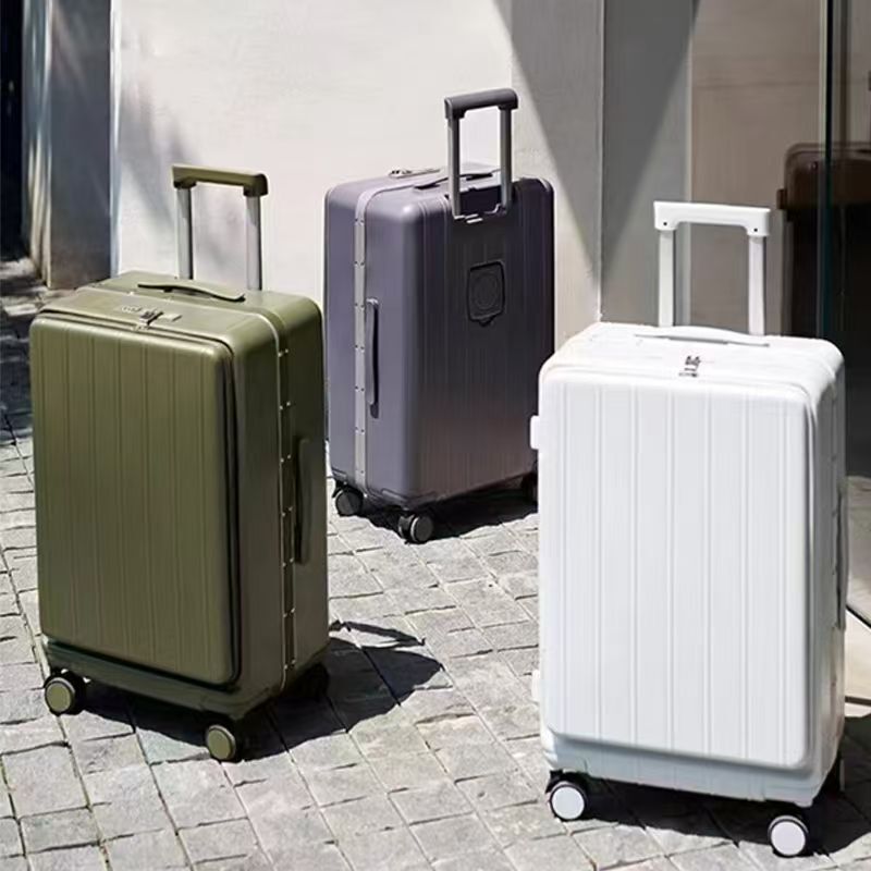 Large-Capacity Trolley Suitcase with Front Opening, Lightweight Travel Bag, Durable Carry-On Luggage, Multifunctional Suitcase Large-Capacity Trolley Suitcase with Front Opening, Lightweight Travel Bag, Durable Carry-On Luggage, Multifunctional Suitcase