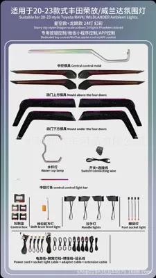 Control Instrument Light Dragon Scale – Panel (Dashboard) işıqlandırması - symphony-mold-starry-sky-style-dragon-scale-style-1-set-rav4-rongfang-weilanda-atmosphere-light