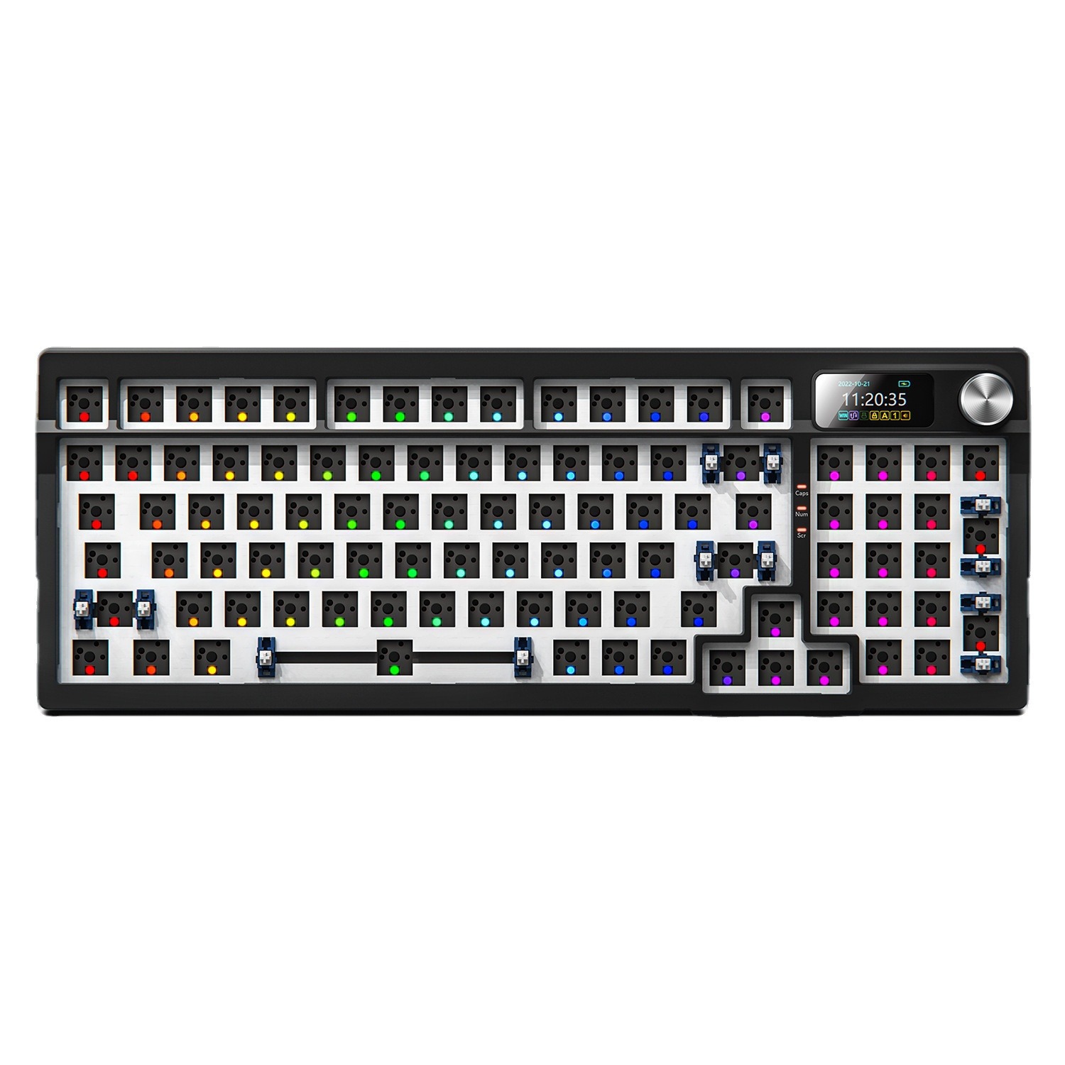 Plata tallada Y95 personalizada inalámbrica bluetooth tres modos teclado mecánico 98 matriz RGB cableado juego kit de junta