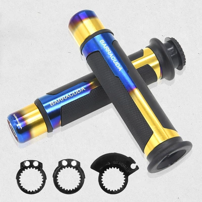 Motorcycle Handle Cover: Scooter Motorcycle Handlebar Cover - burnt-titanium-blue-gold-ba-handle