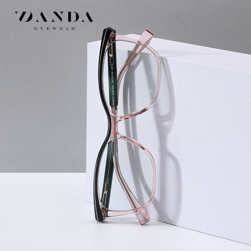Comercio exterior nuevo gato gafas de moda europea y americana de dos colores gafas lisas marco TR3517 ácido propiónico pin primavera pierna anti-luz azul