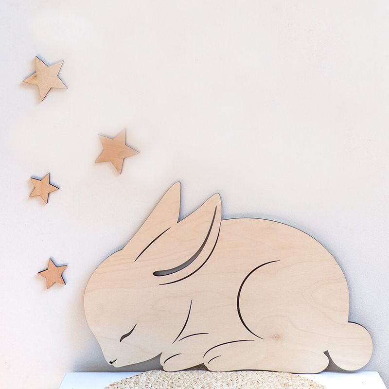 INS Oso de madera de estilo nórdico etiqueta de la pared Decoración habitación de los niños de dibujos animados animal decoración de la pared foto del bebé accesorios de fotografía