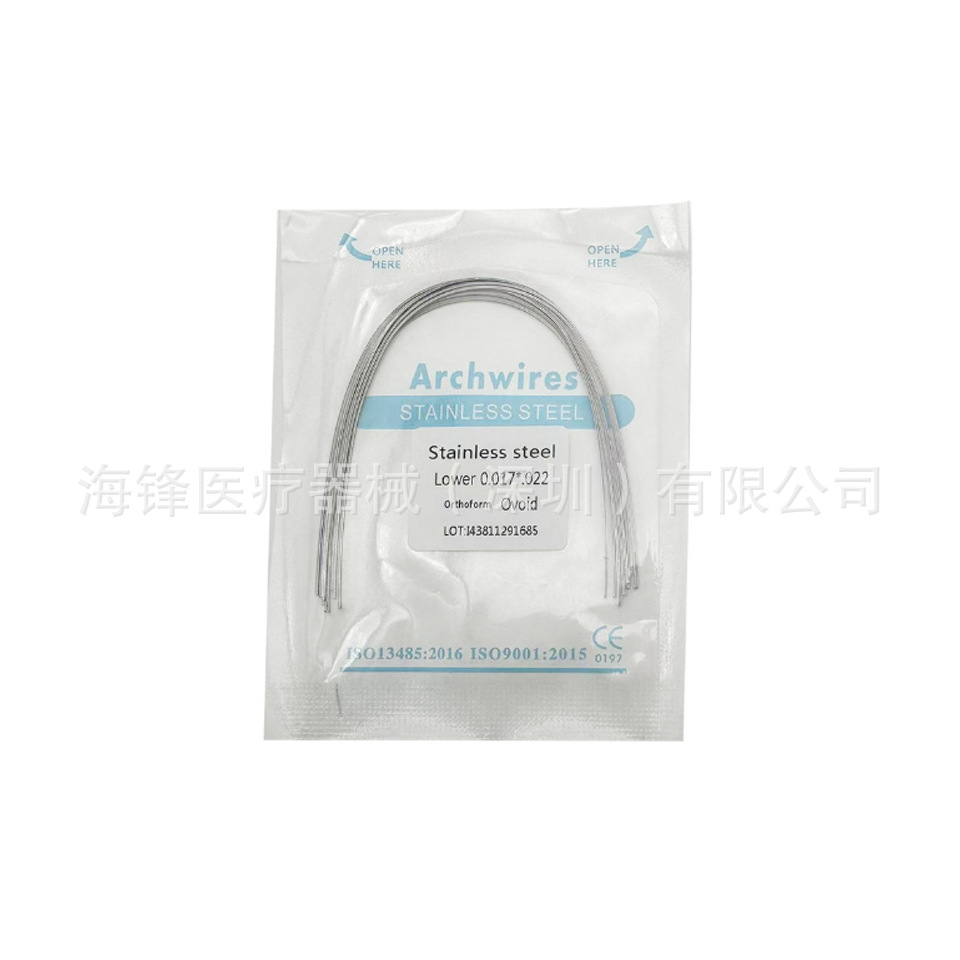 Ortodoncia dental Alambre de arco de acero inoxidable Alambre redondo súper elástico Alambre cuadrado Alambre preformado Alambre de ortodoncia Ovalos 10 paquetes