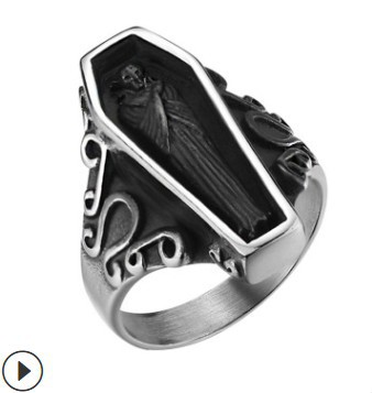 Anillo de epoxy del ataúd del zombi de la serie del cráneo del Amazonas para los hombres y las mujeres