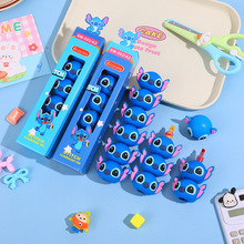 5色卡通史迪漫威叠叠乐连接荧光笔趣味拼接手帐笔学生划重点标记