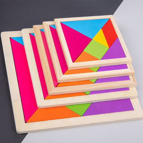 Cross-border children's early education parent-child interactive toys wooden fun tangram teaching aids development intellectual puzzle puzzles