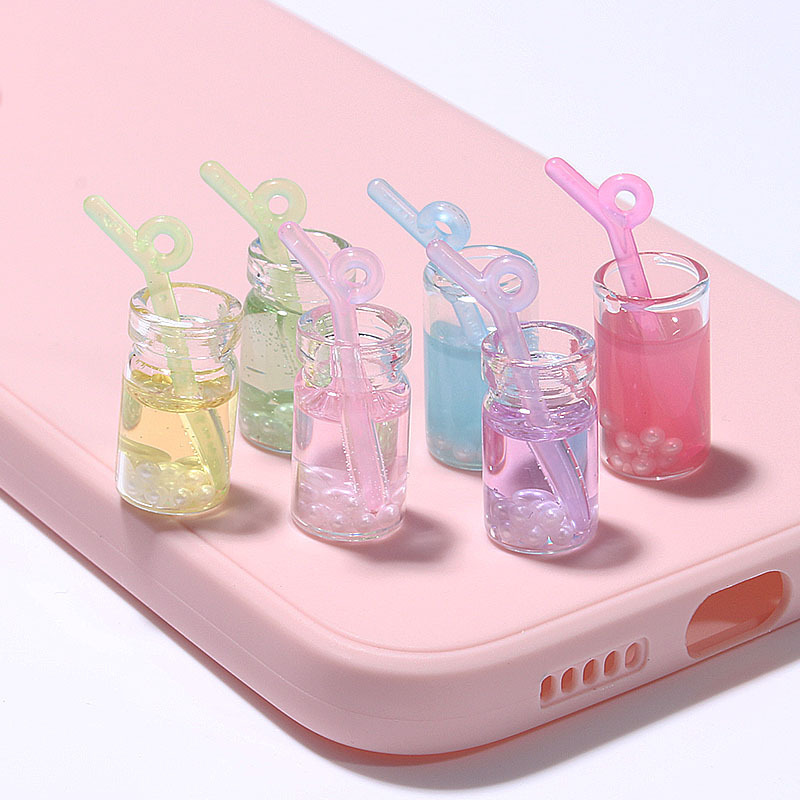 夏の真珠ガラスの曲がりの瓶の円柱の小さいサイズのキーホルダーのカバンのペンダントの文房具のアクセサリーの部品|undefined