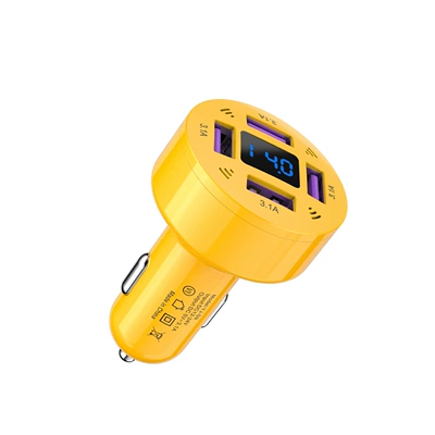 Mobil şarj cihazları USB Car Charger Dual-Port Fast - 4u-car-charger31a12v24v-yellow-bag