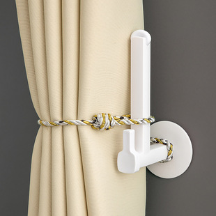 Curtain Holder No-Drill Buckle Shower Curtain Wall Hook Strap Side Hook Door Curtain Tie Storage Tool Clip