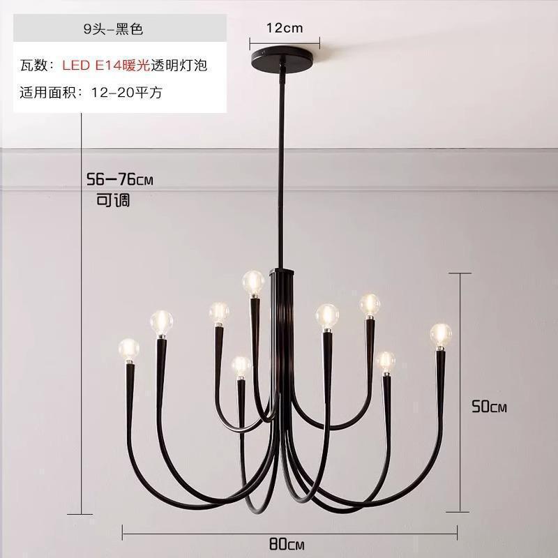 Iluminación principal de la sala de estar nórdica estilo antiguo lujo ligero estilo francés retrógrado diseñador de dormitorio vela de comedor candelabro hierro