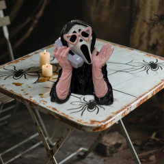 Halloween Ghoulish girl Scream Ghost on Phone pink