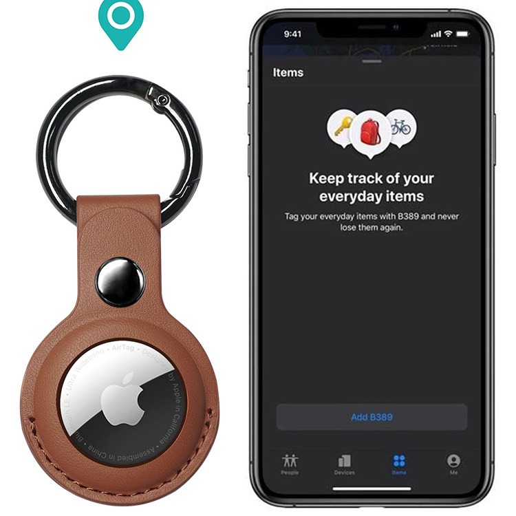 Suitable for Airtag Protective Case, Apple Airtags Anti-Lost Device Keychain, Pu Tracker Phone Case Protective Case