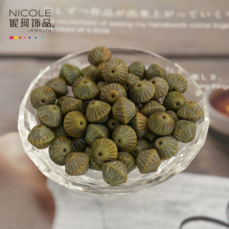 Importado checo Baosha cuentas de linterna de vidrio con cuentas hechas a mano Pulsera de 11mm accesorios de material de bricolaje alrededor de 100 piezas