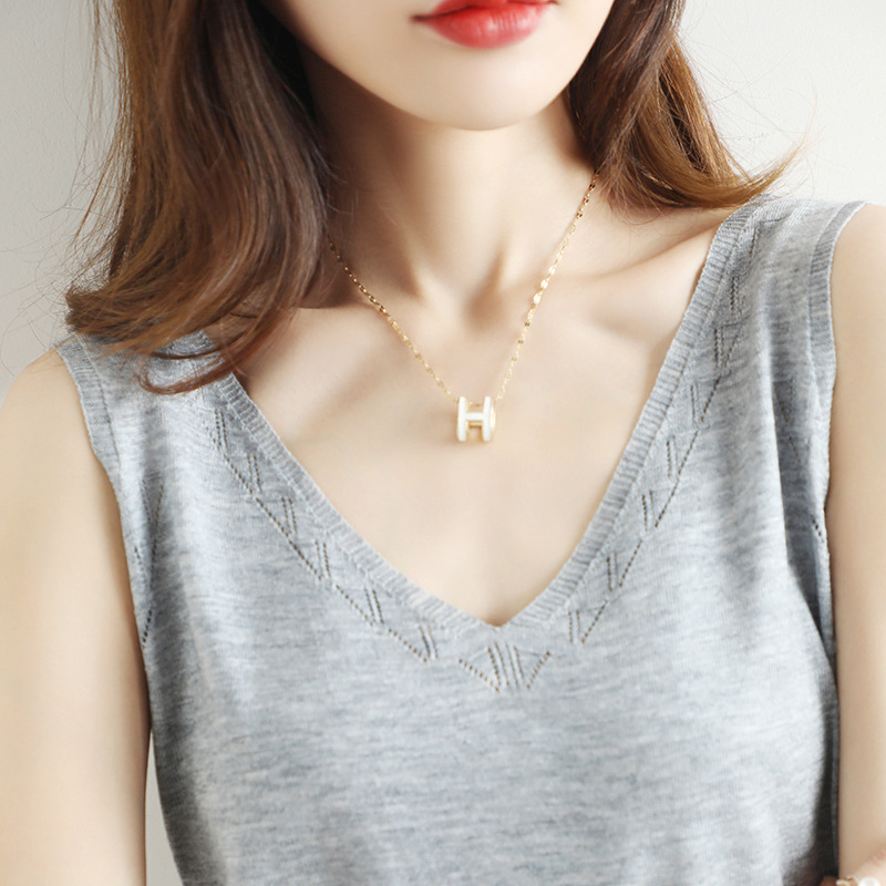 21 Solid Color Wool Camisole Women's Spring and Autumn Inner Suit Knitted Sexy V-Neck Slim Fit Cashmere Base Shirt Trendy