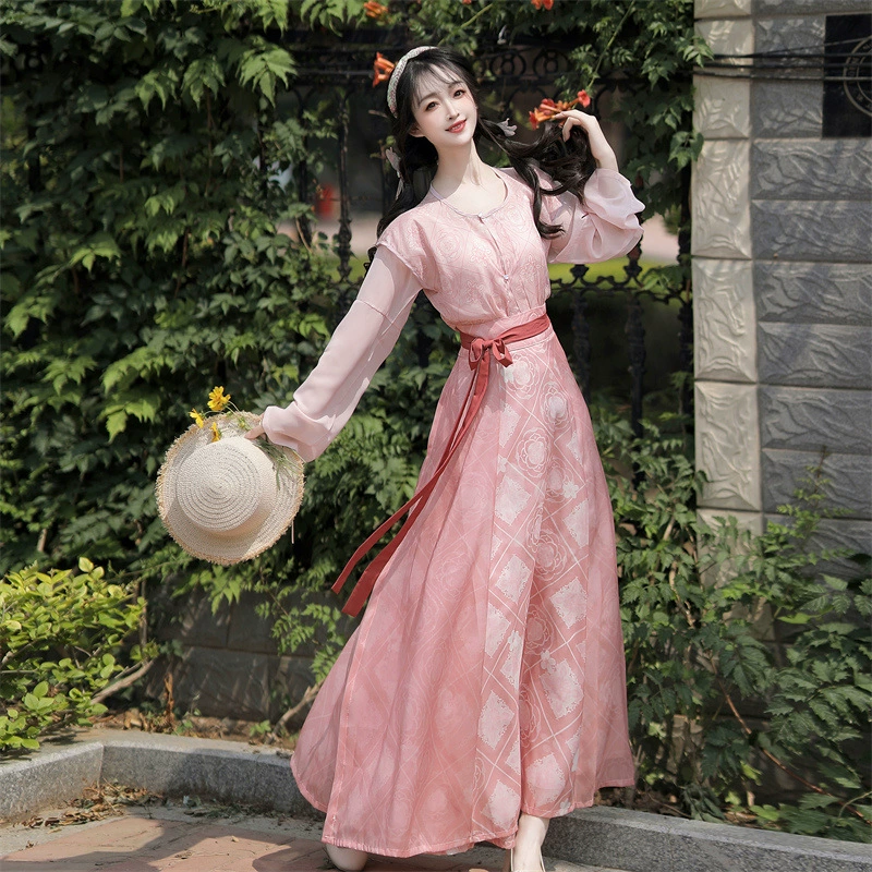 Han Yu Kui_Graceful Face Tang Dynasty Tang Style Hanfu для женщин, новинка 2025 года, оригинальный летний тонкий повседневный сказочный древний костюм.