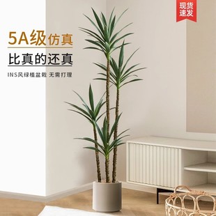 Light luxury ins floor-standing potted plant window landscaping bionic plant living room interior decoration large floor-standing potted plant window