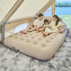 現物自動空気入れマットレス家庭用背もたれ金と高植毛屋外PVC空気入れキャンプマットのカーキ色