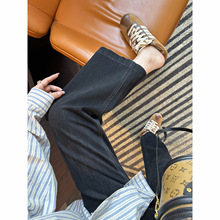 镇店版！闭眼入~九分阔腿牛仔裤女秋新款高腰弹力宽松直筒奶奶裤