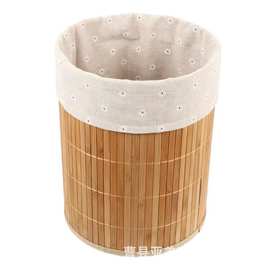 跨境竹编收纳篮酒店民宿脏衣篮可折叠家用多功能收纳箱垃圾桶纸篓