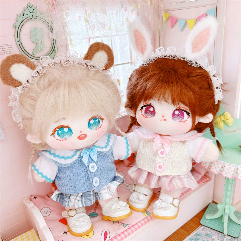 Cotton doll, knitted uniform, set, 20cm, children's clothing