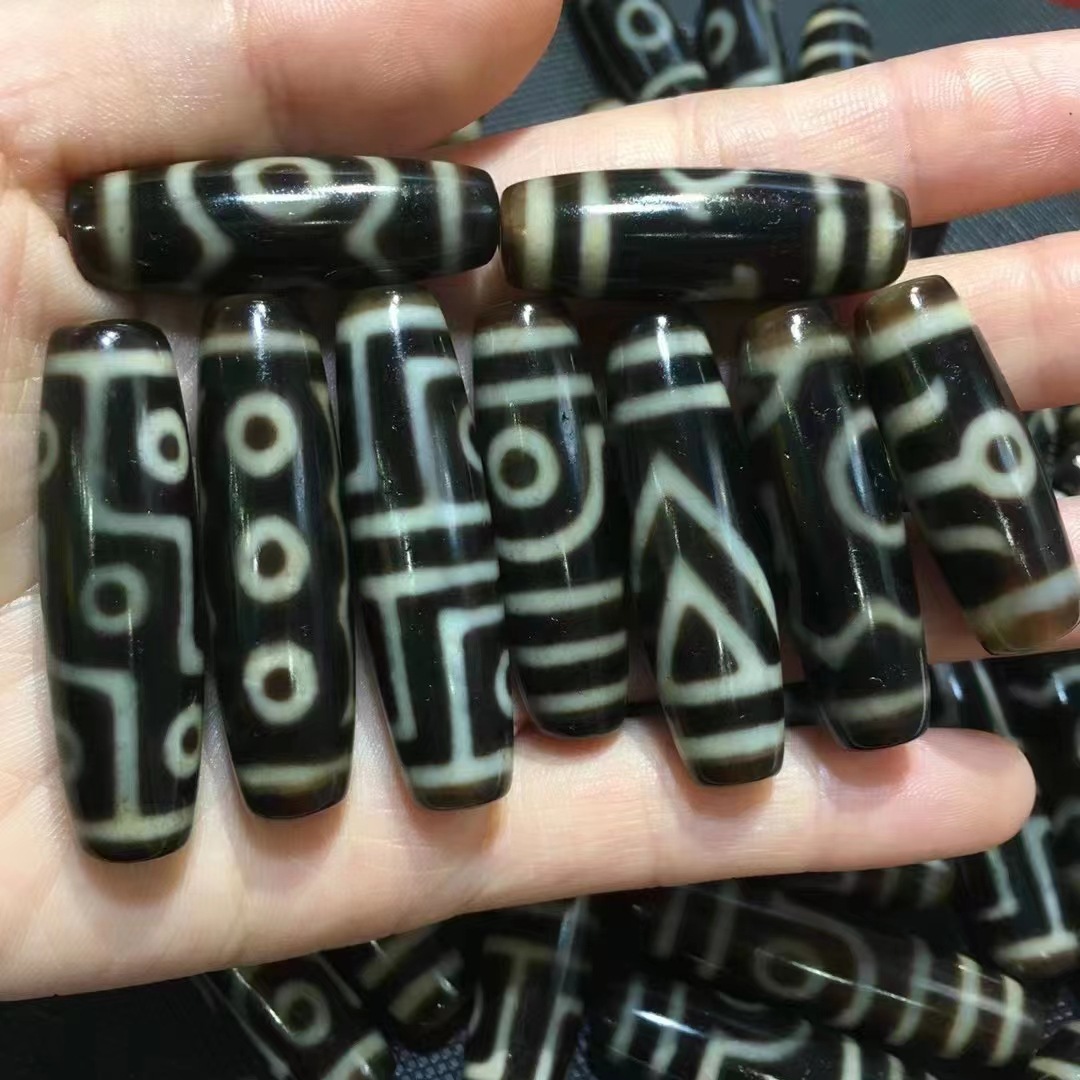 High-quality ancient agate sky beads wholesale, Taiwan craft agate sky beads nine-eyed sky beads jade jewelry live stream for men and women