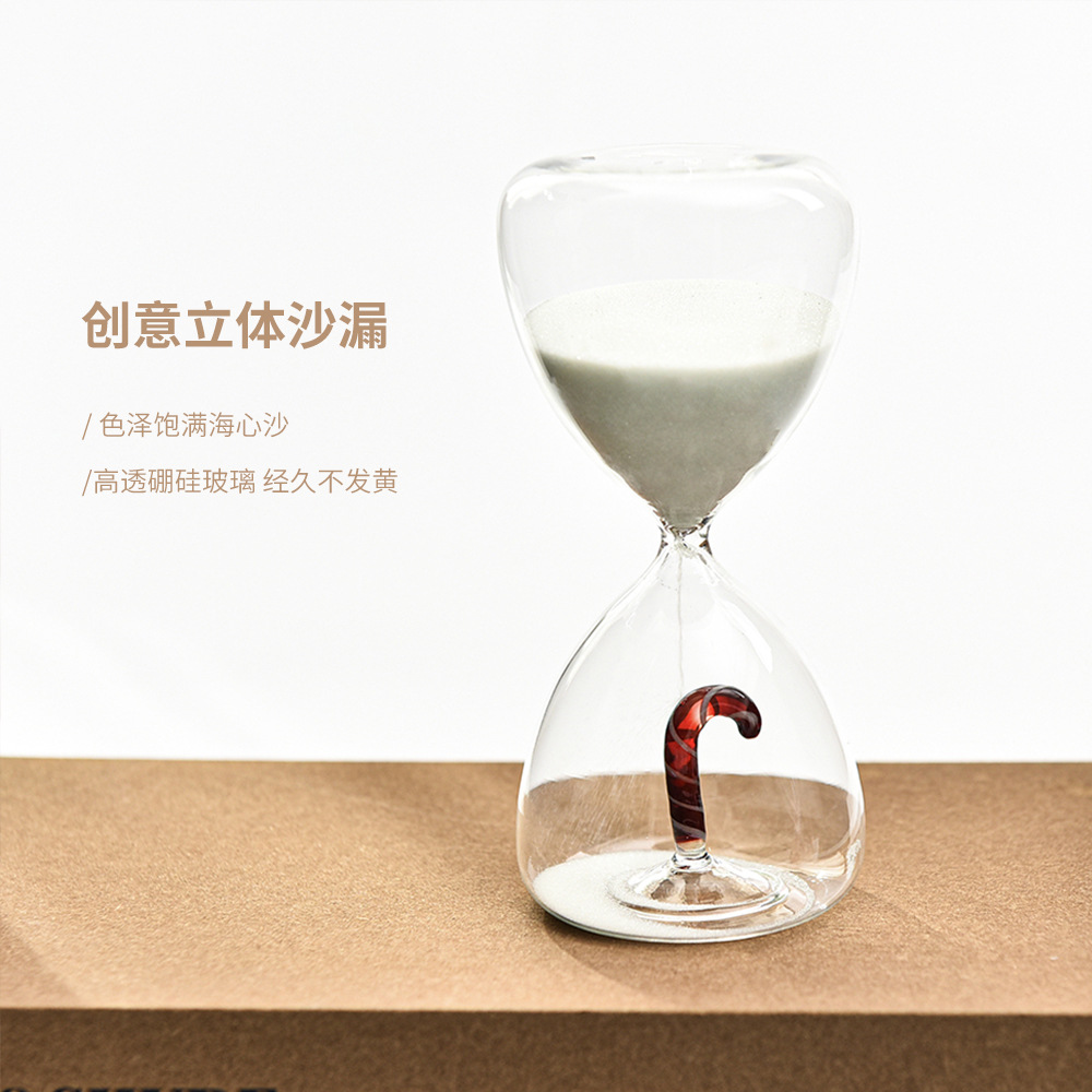 15 minutos creativos de cereza roja reloj de arena cronometrador de navidad dulces de vidrio reloj de arena decoración para el hogar adornos al por mayor