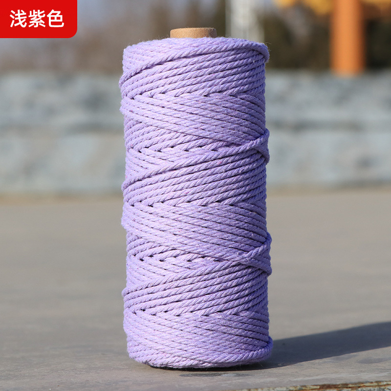 Cuerdas de algodón de color transfronterizas tejidas de algodón 2mm3mm4mm cuerdas de algodón hechas a mano cuerdas decorativas DIY cuerdas de algodón de color colgantes