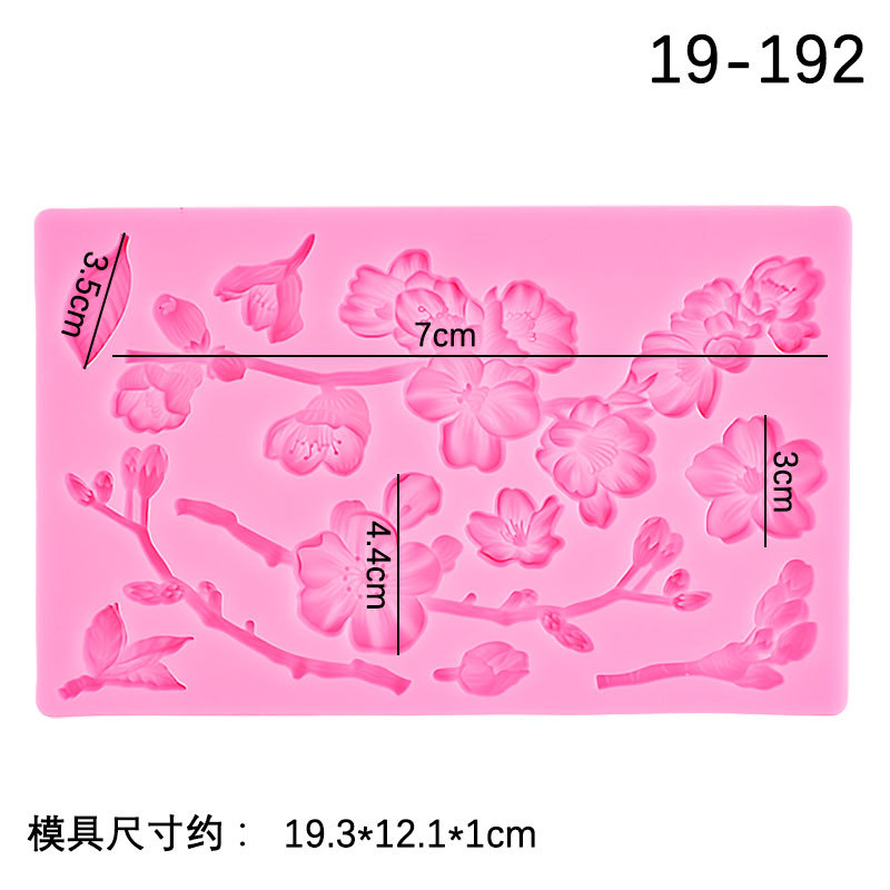 Nueva Plum Blossom fondant pastel de silicona molde para hornear DIY chocolate hecho a mano arcilla decoración Accesorios
