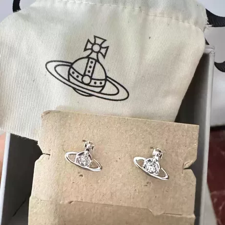 【厂家直销】西家太后高版本土星对版迷你nano单钻耳钉精致百搭