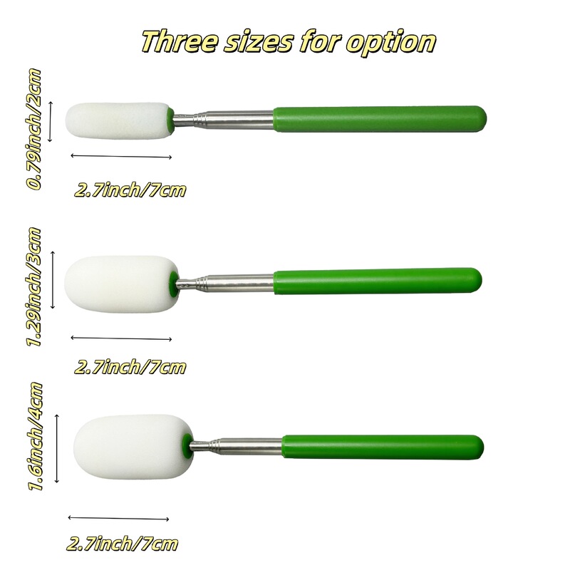 Stainless Steel Telescopic Absorbent Sponge Clay Stick for Shaping, Hydrating, and Cleaning Cups, Durable and Extendable