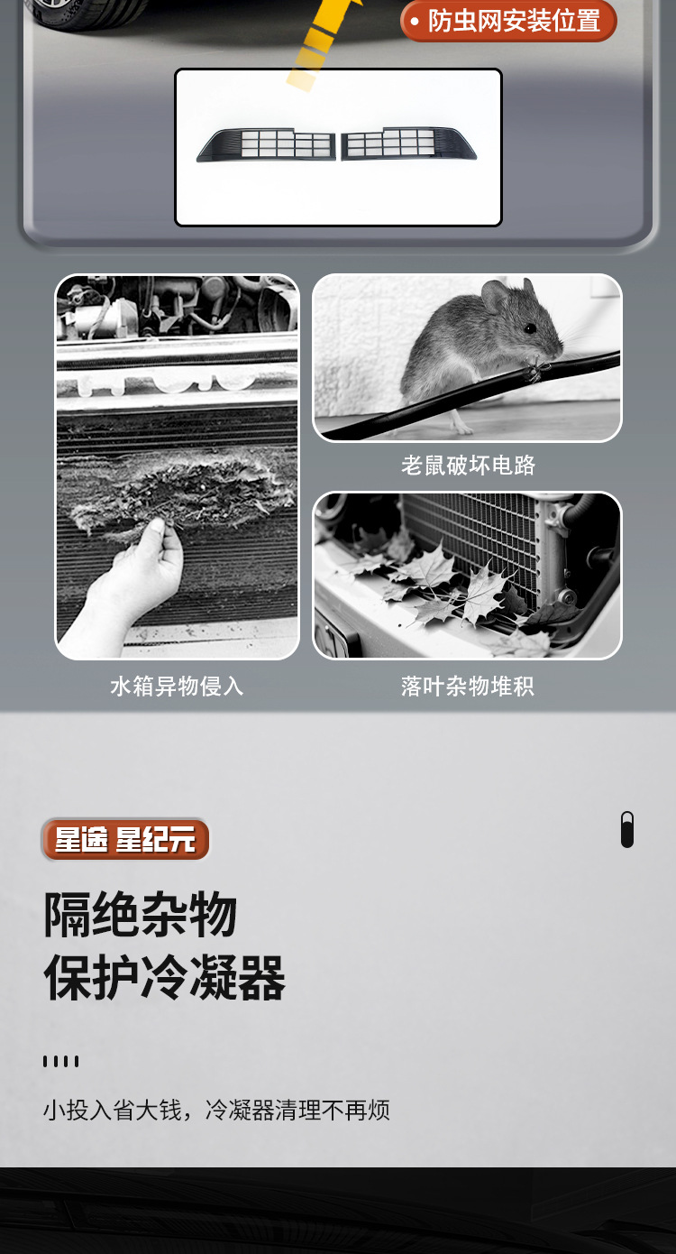 Xingtu Star Era Special Anti-Insect Net, New Era ET Split-Type Front Dustproof Center Grille