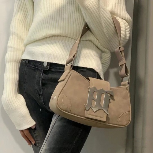 2024 New Internet Celebrity Hot Girl Underarm Bag Niche Design Retro Suede Bag Shoulder Baguette Bag Handbag Bag for Women