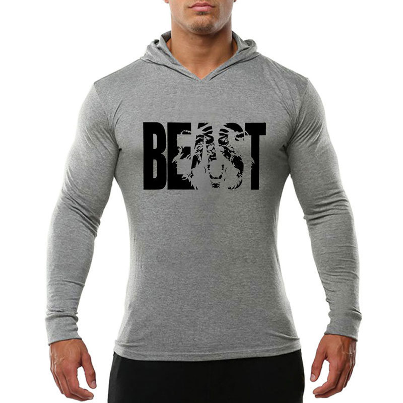 Sweater men's basic sports plus size long-sleeved hoodie loose BEAST simple clean version basketball sweater men's hooded