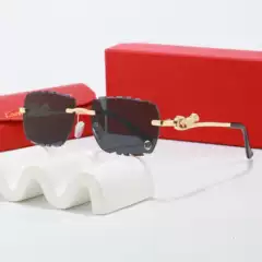 Trendy Frameless Sunglasses with Leopard Head Design | Fashionable Cut-Edge Sunglasses for Women | Premium Street Style Eyewear