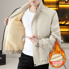 加绒加厚男士外套秋冬夹克男学生韩版潮流修身帅气男装休闲棒球服