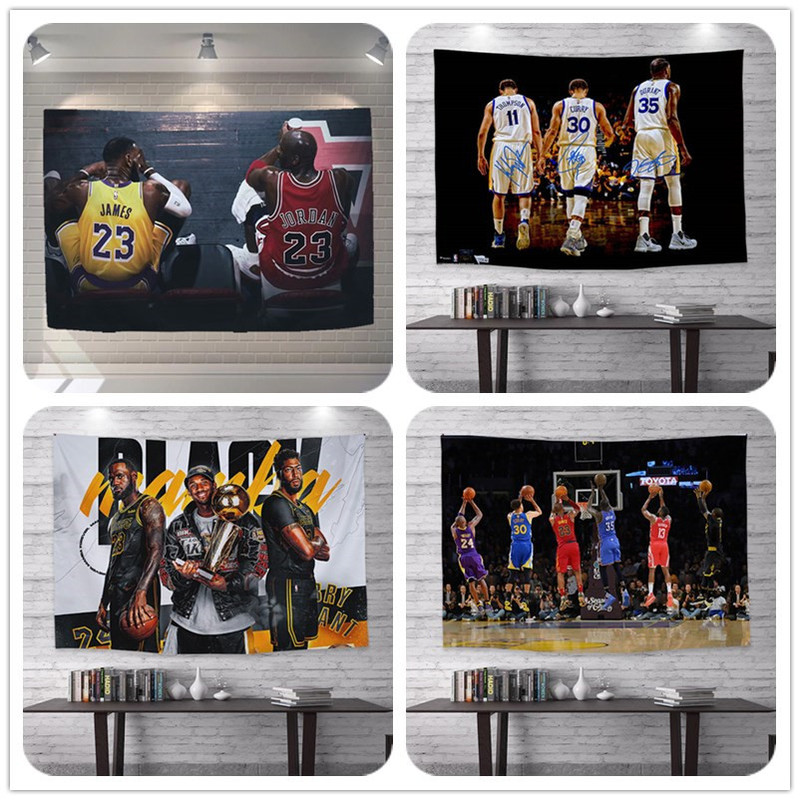 nba basketball hanging cloth student dormitory bedroom renovation bedside decoration cloth Curry James Star background wall cloth nba basketball hanging cloth student dormitory bedroom renovation bedside decoration cloth Curry James Star background wall cloth