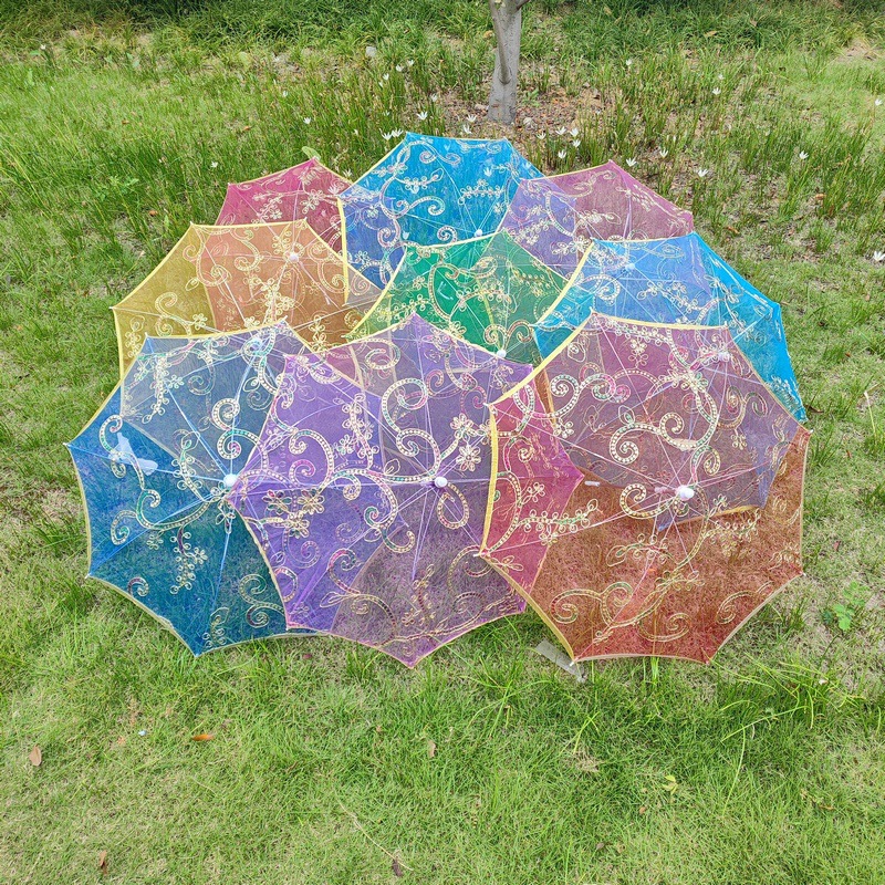 Мини 40 см кружево вышитый rundlet ремесла зонтик ребенок этап производительность декоративный реквизит зонтик танец зонтик