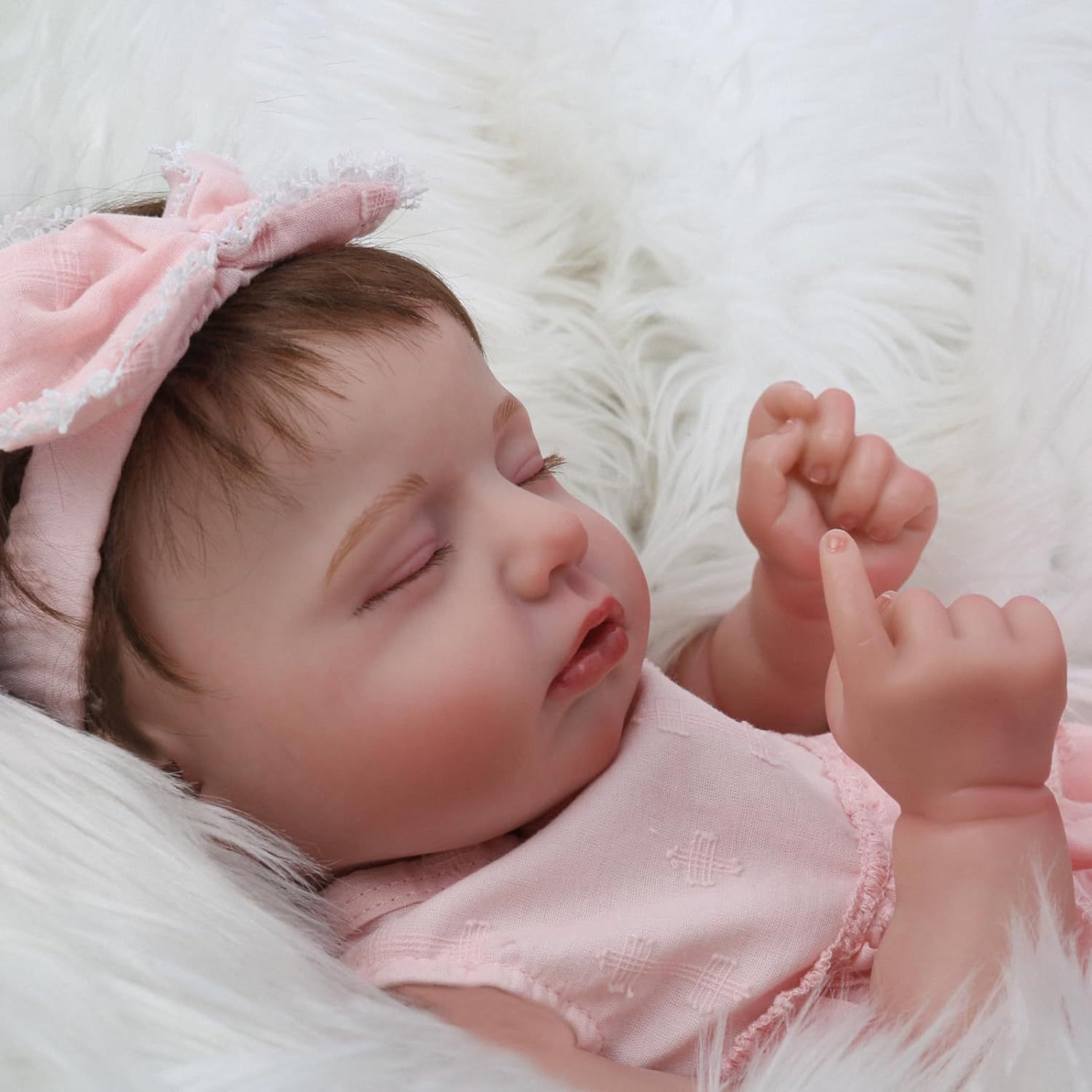Muñeca bebé reborn de 19 pulgadas, bebé recién nacido realista, suministro transfronterizo, dropshipping, boca abierta.