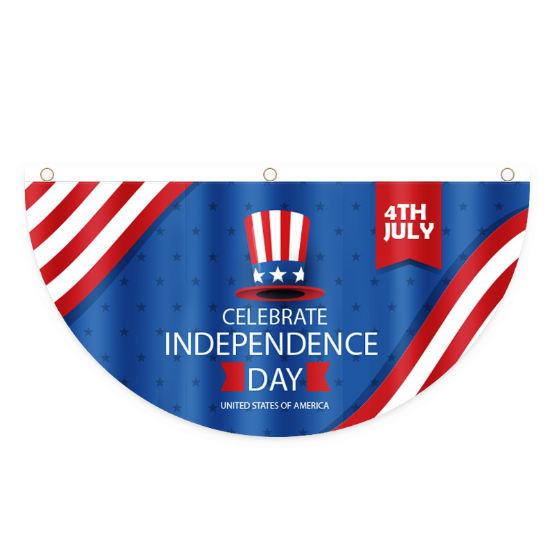 Nueva decoración del Día DE LA Independencia Americana en forma de abanico bandera impresión creativa bandera colgante al aire libre fiesta lugar diseño accesorios tirar bandera