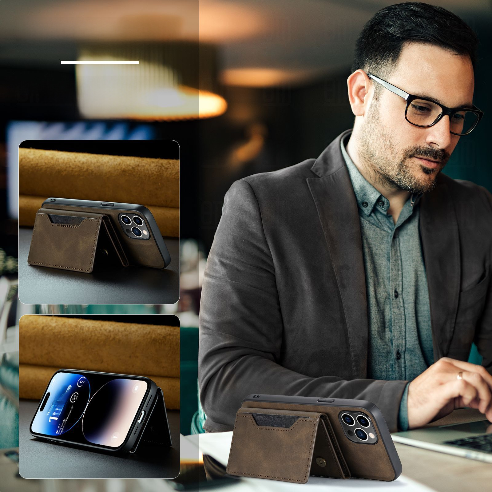 Custodia protettiva magnetica per carte M2 iPhone 15 Pro Max Custodia protettiva magnetica per telefono diviso 14 Pro Max_voghion.com