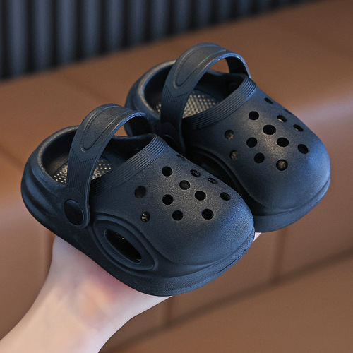 Children's Slippers for Boys and Girls, Baby Home and Outdoor Soft Non-slip Cap Toe Hole Shoes, Summer Learning to Walk Beach Shoes