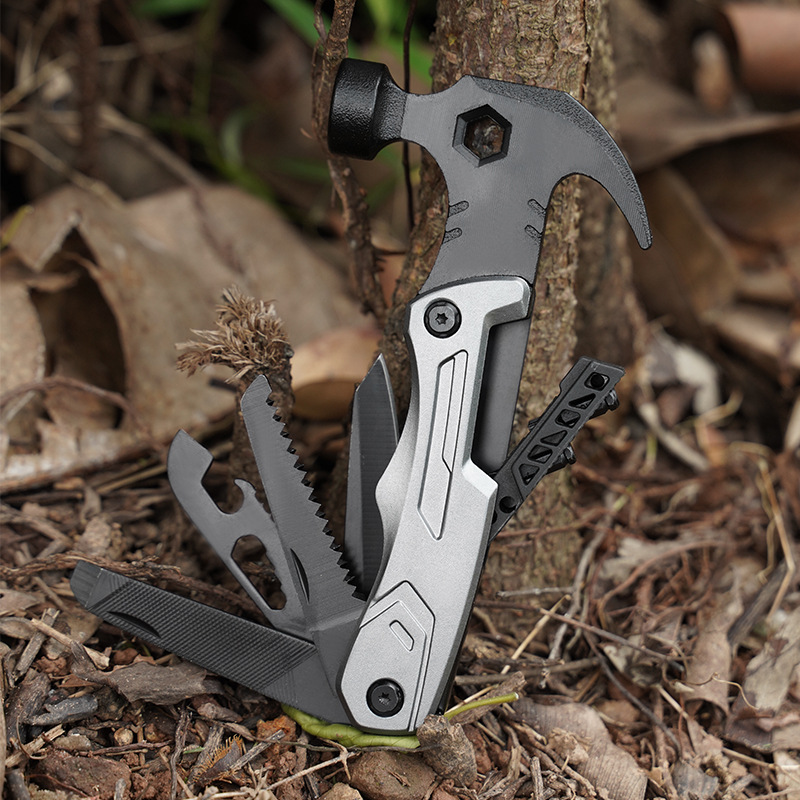 跨境羊角锤户外露营随身组合工具居家应急锤子应急锤多用途防爆